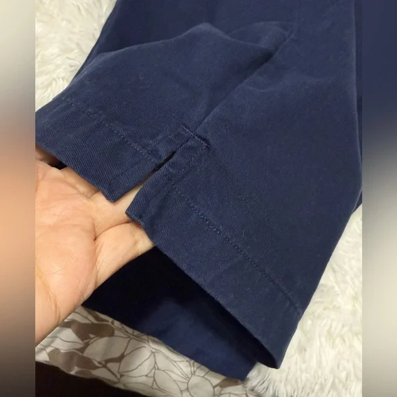 Lauren Ralph Lauren Pant Chino Navy Capri high Rise Cropped Classic Size 16 W - Picture 11 of 15